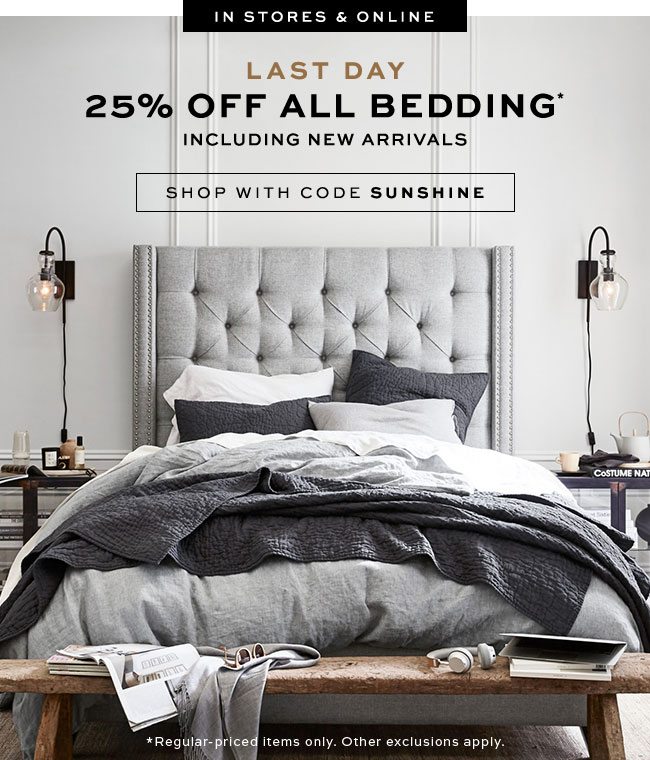 25% OFF ALL BEDDING