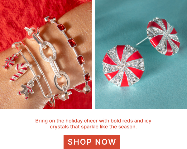 Peppermint | Bring on the holiday cheer with bold reds and icy crystals that sparkle like the season.