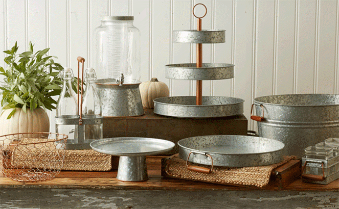 30% off Select Galvanized Metal Serveware