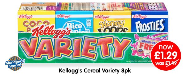 Kellogg's Cereal Variety 8pk