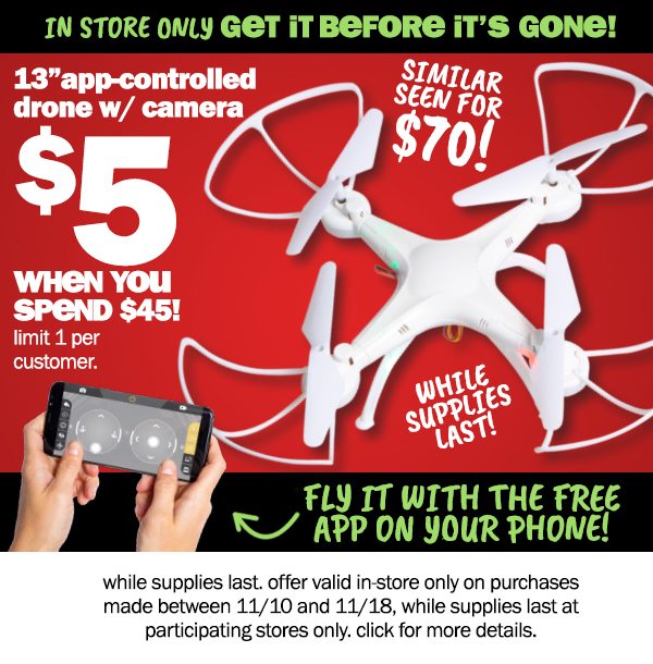 Five shop below drone