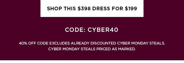 SHOP THIS $398 DRESS FOR $199 >