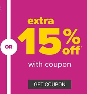 Extra 15% off with Coupon - Get Coupon