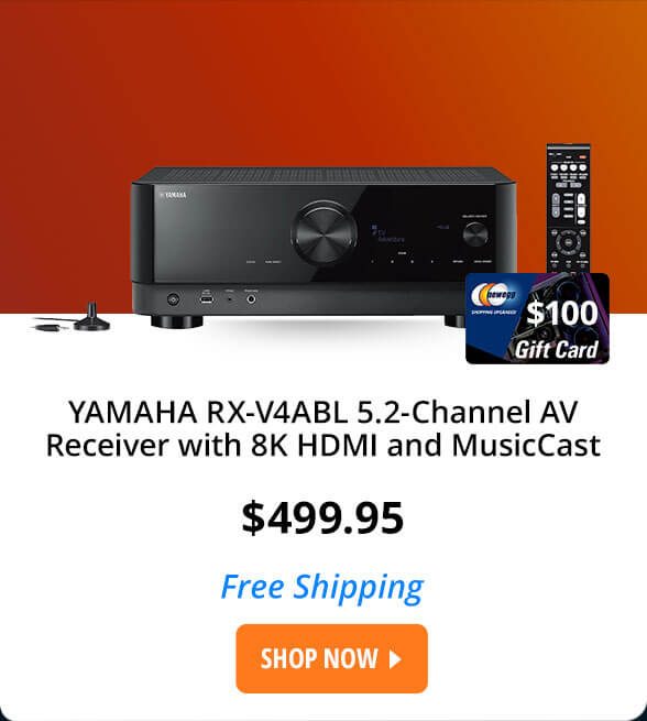 YAMAHA RX-V4ABL 5.2-Channel AV Receiver with 8K HDMI and MusicCast