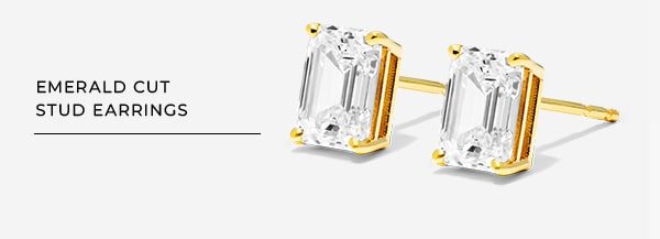 Emerald Cut Stud Earrings