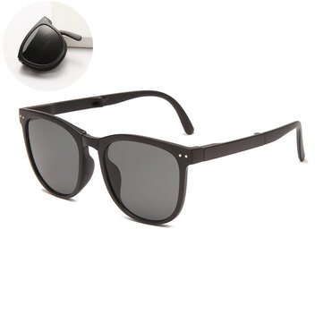 Men Retro Fashion Outdoor Foldable UV Protection Oval-shaped Sunglasses