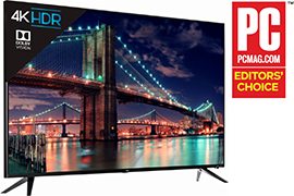TCL 55R617 55 4K Dolby Vision HDR Roku LED-backlit Smart HDTV w/ 3x HDMI Inputs