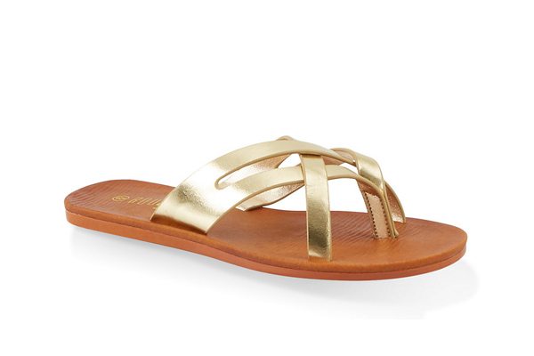 Criss Cross Strap Thong Sandals