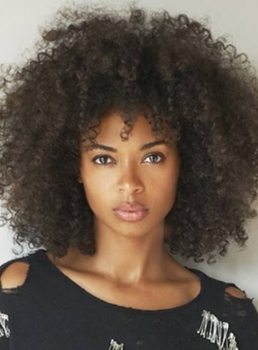 150% Density Beautiful Long Afro-curly Hairstyle Capless Wig Synthetic Hair 16 Inches