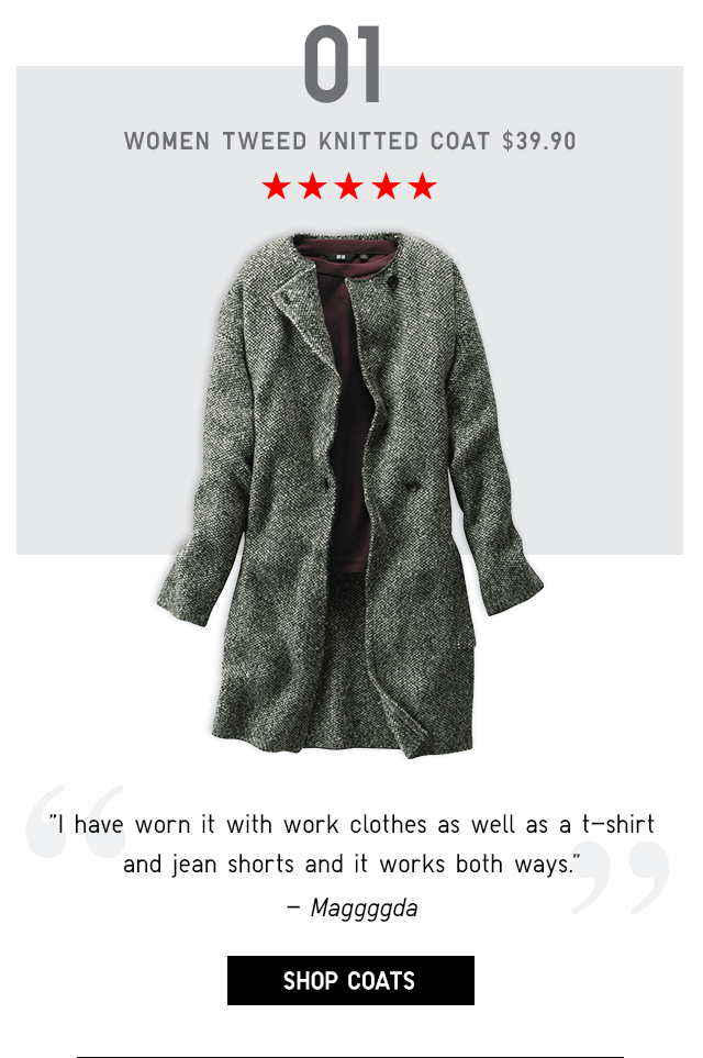 WOMEN TWEED KNITTED COAT $39.90 - SHOP COATS