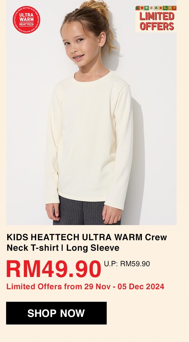 KIDS HEATTECH ULTRA WARM Crew Neck T-shirt | Long Sleeve