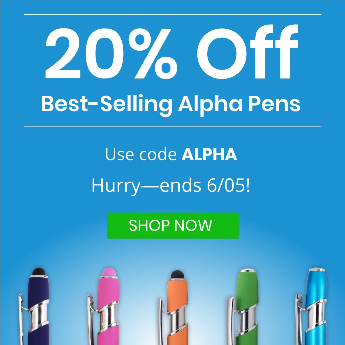 20% Off Best-Selling Alpha Pens