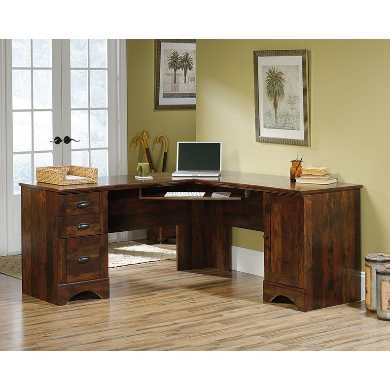 Clearance Harbor View Dark Cherry L-Desk