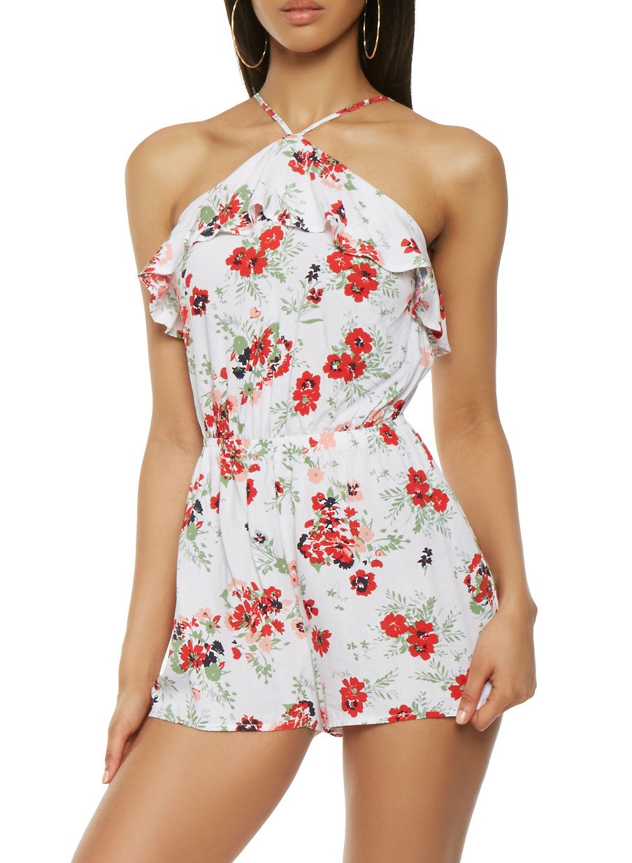 Ruffled Floral Romper