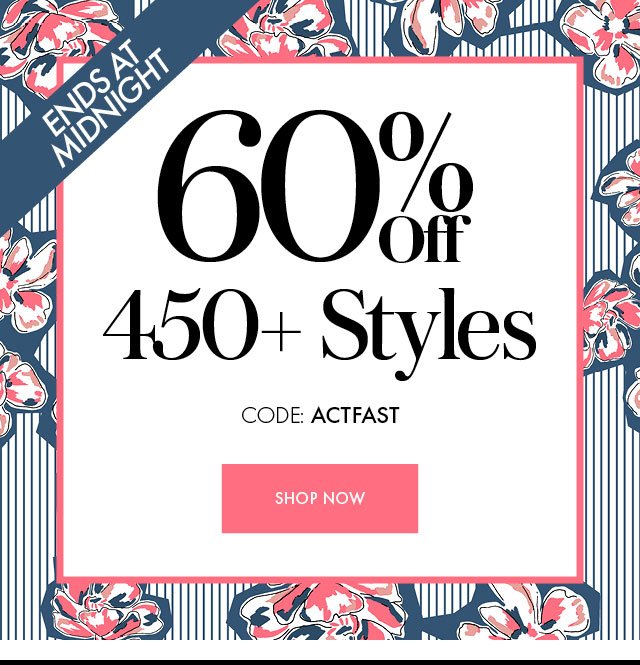 60% Off 450+ Styles EAM Hero