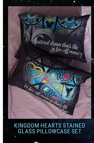 Kingdom Hearts Stained Glass Pillowcase Set