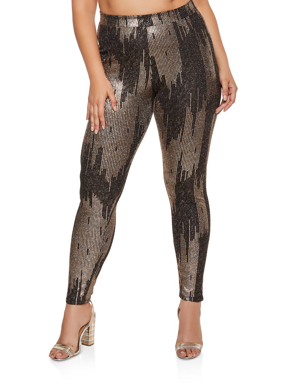 Plus Size Glitter Knit Leggings