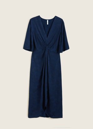 Jacquard dress with knot