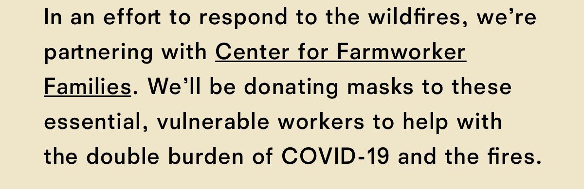 We are partnering with Center for Farmworker Families.