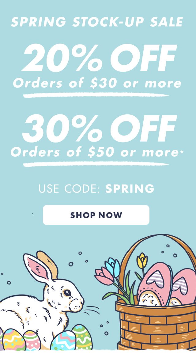 spring stock-up sale