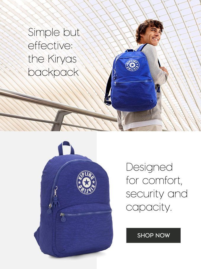 Simple but effective: the kiryas backpack. Designed for comfort, security and capacity. Shop Now