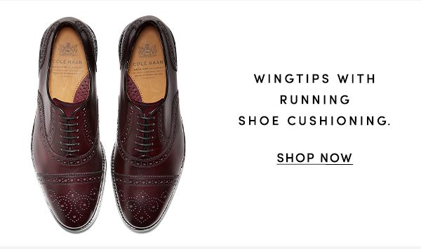 WINGTIPS WITH RUNNING SHOE CUSHIONING. | SHOP NOW