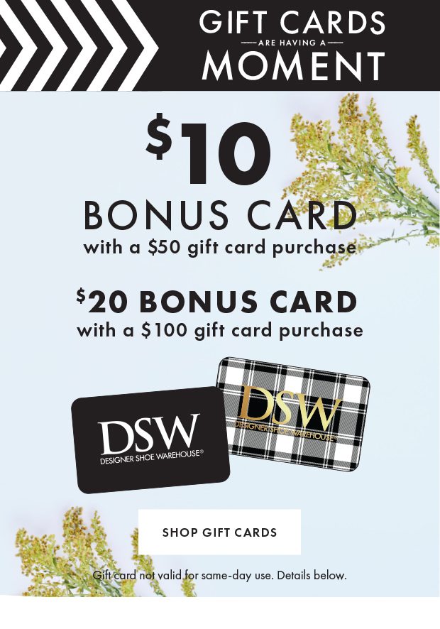 $10 BONUS CARD with a $50 gift card purchase