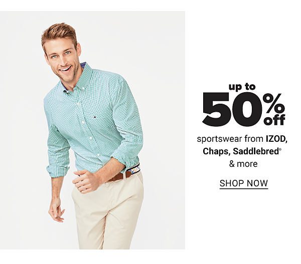 Up to 50% off Sportswear from IZOD, Chaps, Saddlebred and more - Shop Now