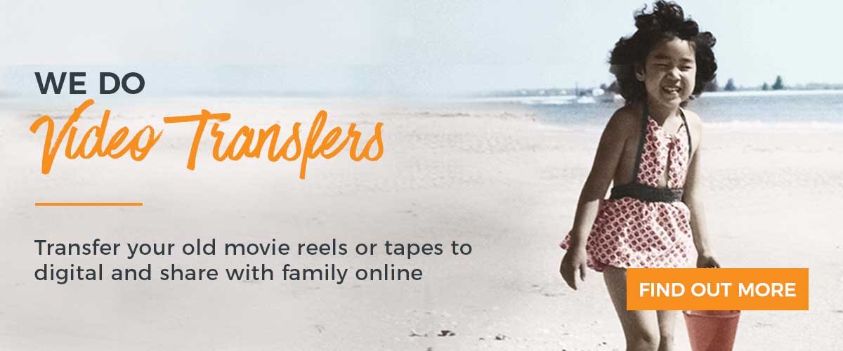 We do Video Transfers! Transfer your old movie reels or tapes to digital and share with family online