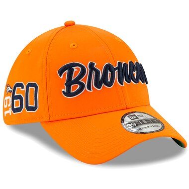 Denver Broncos New Era 2019 NFL Sideline Home Official 39THIRTY 1960s Flex Hat - Orange