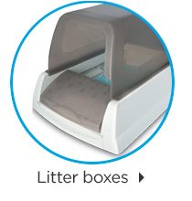 Litter boxes.