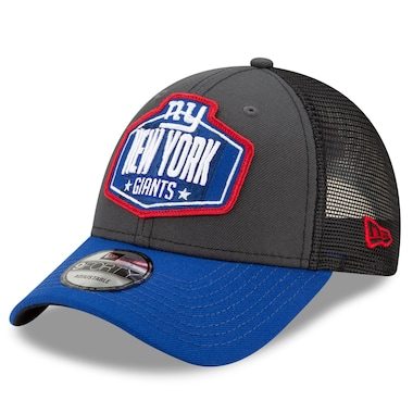 New York Giants New Era 2021 NFL Draft Trucker 9FORTY Snapback Adjustable Hat - Graphite/Royal