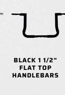 Black 1 1/2 in flat top handlebars