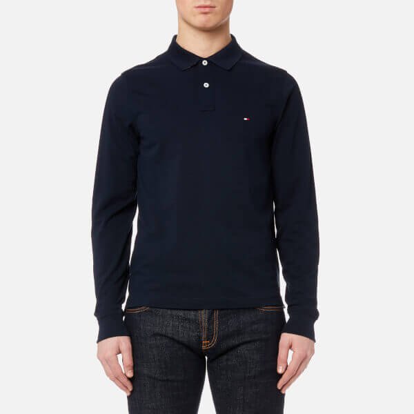 Tommy Hilfiger Men's Slim Fit Tipped Long Sleeve Polo Shirt