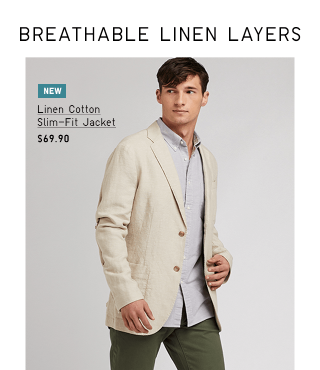 LINEN COTTON SLIM-FIT JACKET $69.90