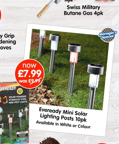 Eveready Mini Solar Lighting Posts 10pk