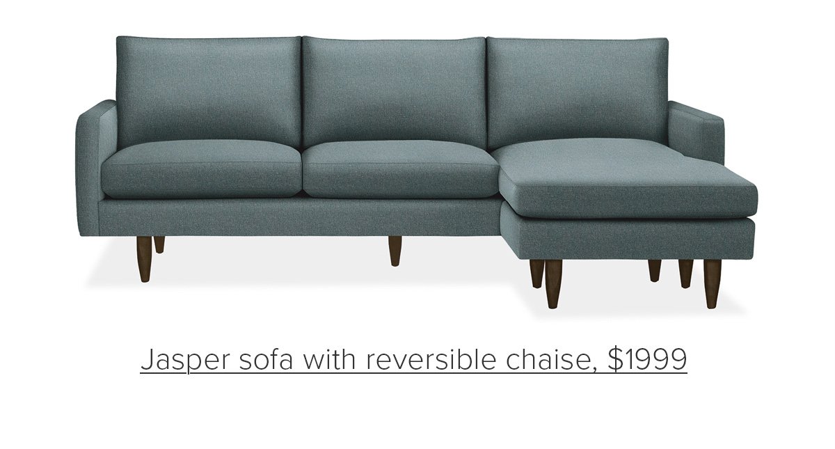 Jasper sofa with reversible chaise, $1999