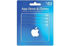 Four (4) Apple App Store & iTunes Gift Cards