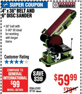 4 in. x 36 in. Belt/6 in. Disc Sander