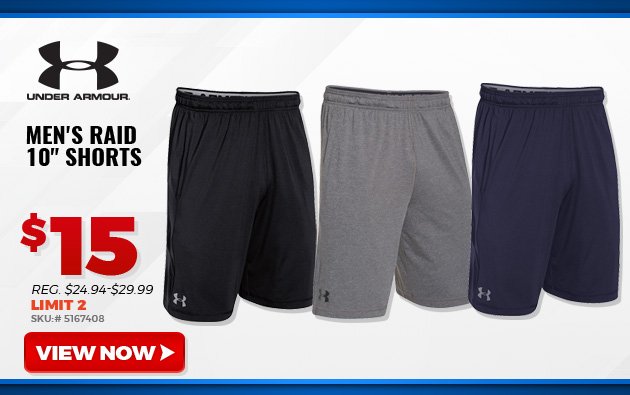 UNDER ARMOUR MEN'S RAID 10" SHORTS