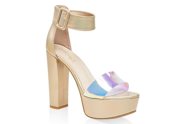 One Band Ankle Strap Platform Sandals