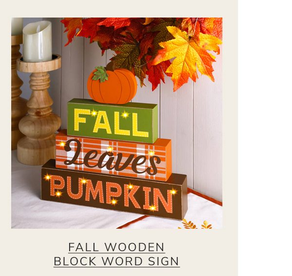 Fall Wooden Block Word Sign | SHOP NOW