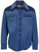 Panelled Buttoned Denim Shirt