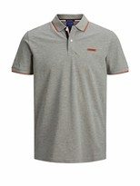 Polo Shirts Smart Casual Short Sleeve Logo Printed T Shirts Polo Tee Tops Light Grey