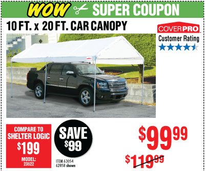 View 10 ft. x 20 ft. Portable Car Canopy