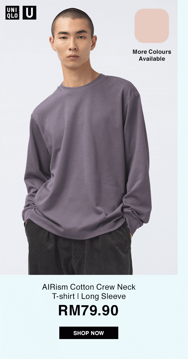 AIRism Cotton Crew Neck T-shirt | Long Sleeve