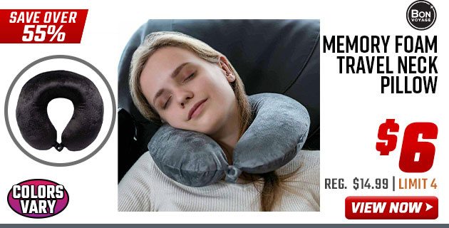 Bon Voyage Memory Foam Travel Neck Pillow