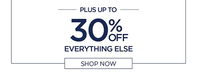 Plus Up to 30% Off Everything Else