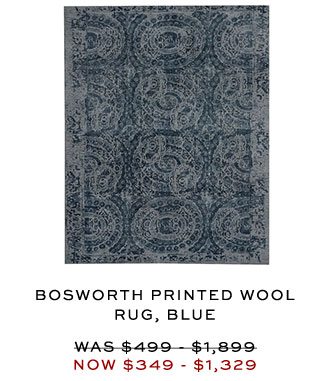 BOSWORTH PRINTED WOOL RUG, BLUE