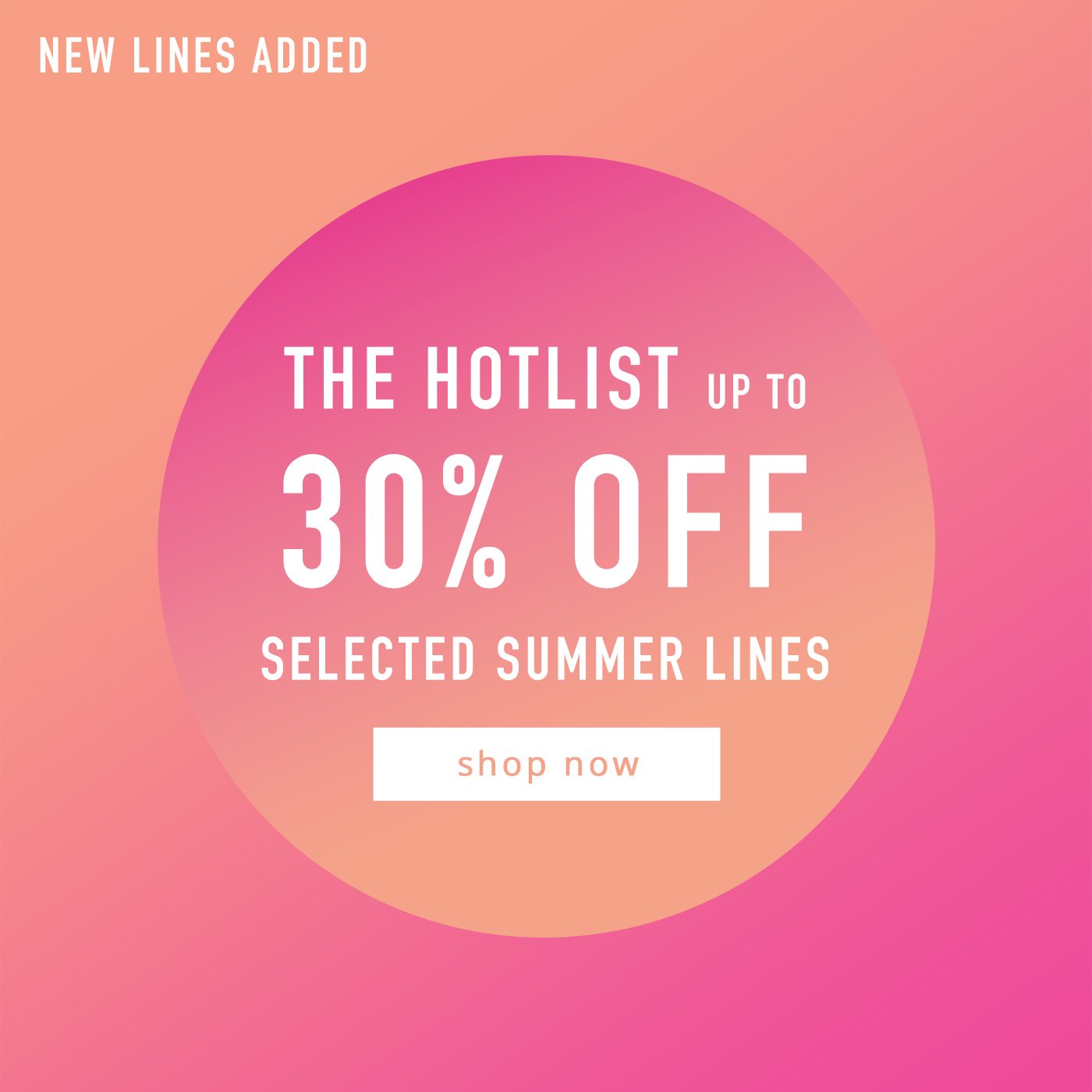 30% Off Selected Lines